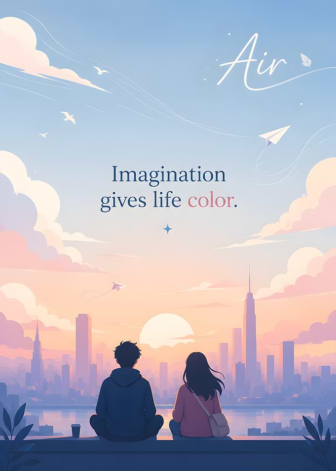 Couple watching city sunset