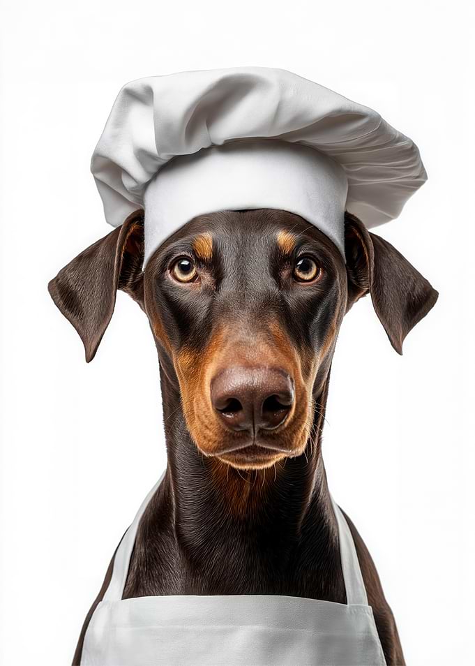 Doberman Chef Dog