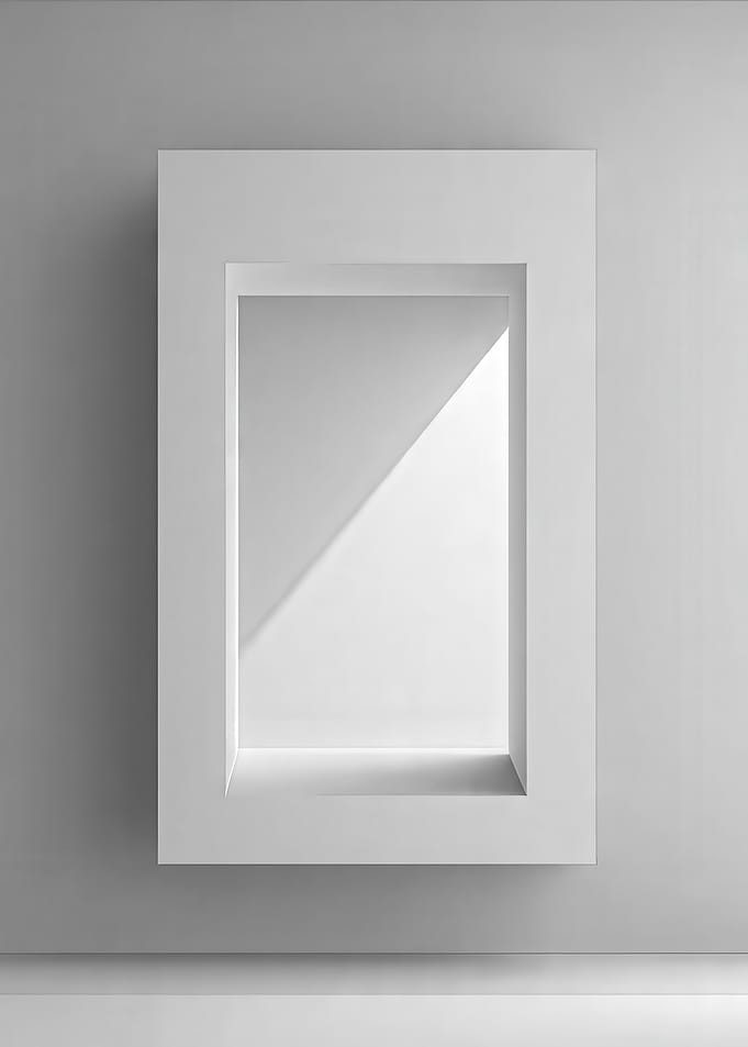 Minimalist White Recessed Frame