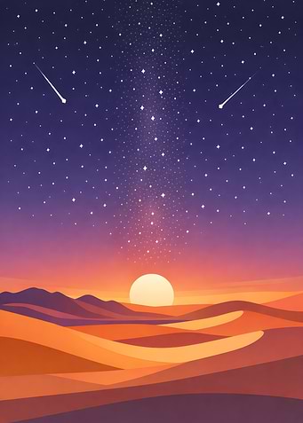 Desert Dunes Under Starry Sky
