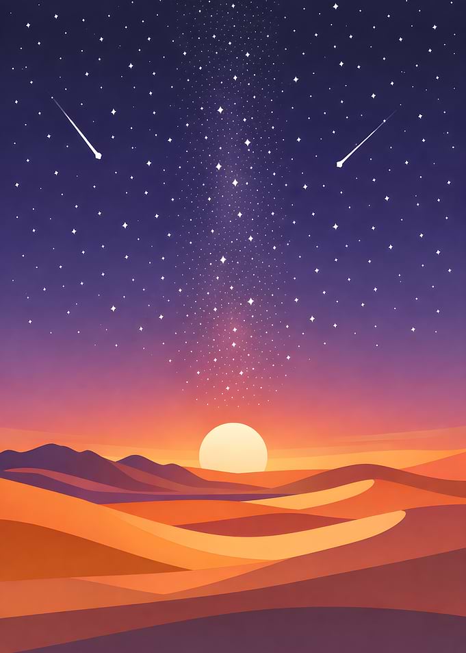 Desert Dunes Under Starry Sky