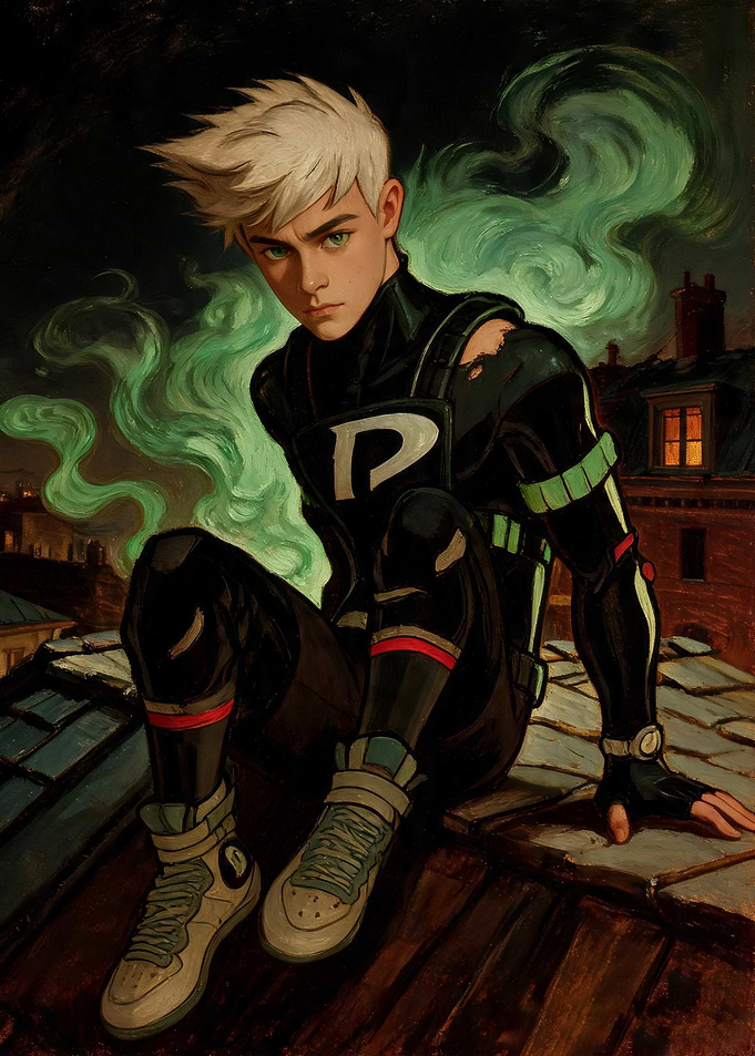 Danny Phantom on a Rooftop