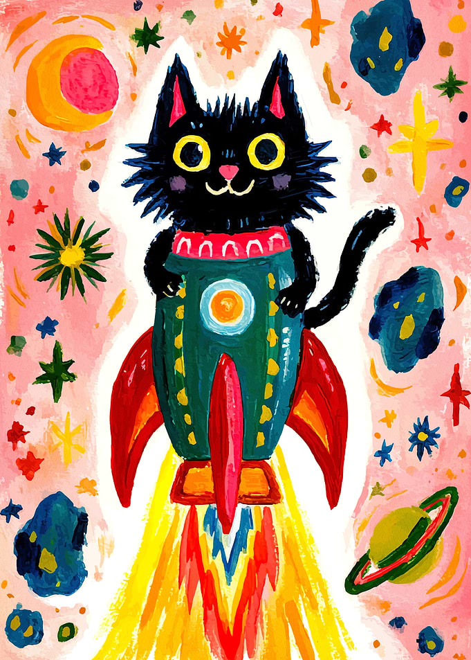 Black Cat in a Rocket