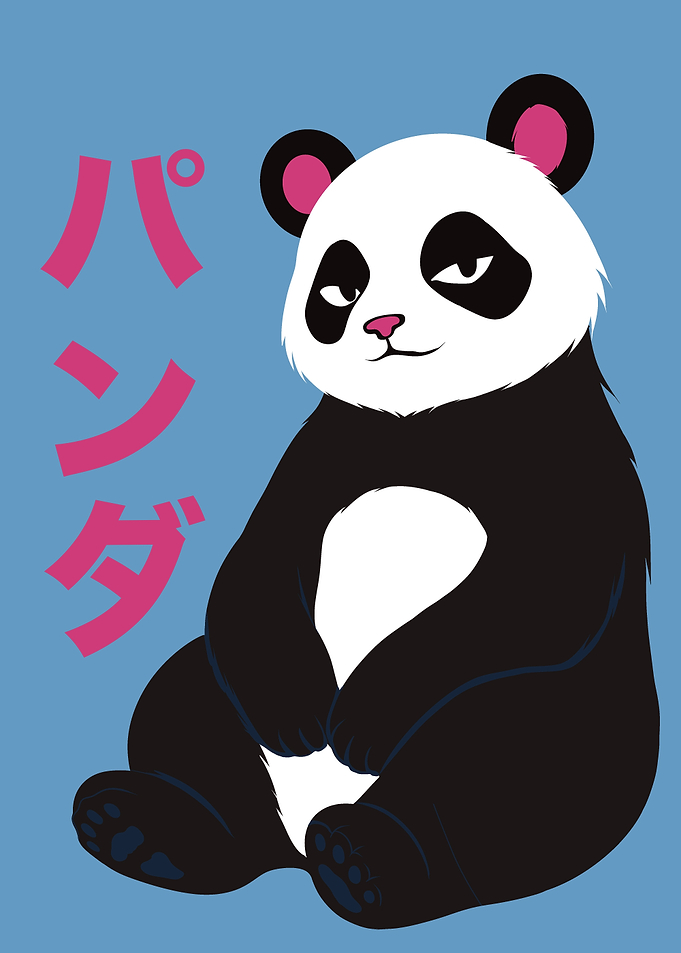 Panda with Japanese Text