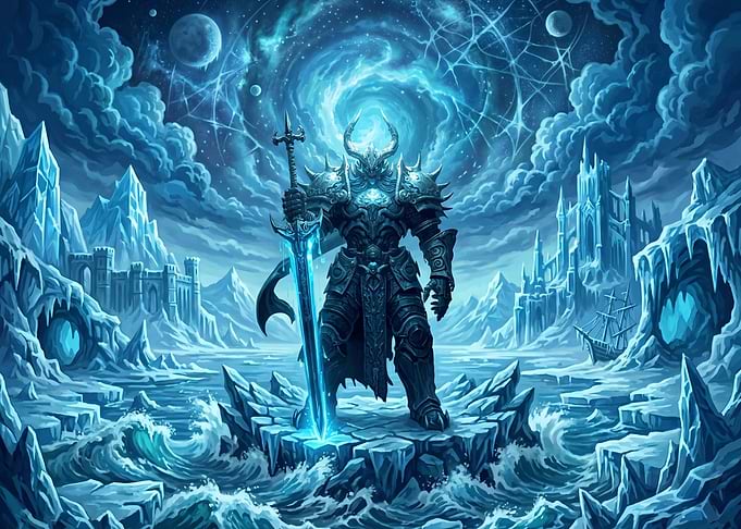 Ice Knight with Glowing Sword