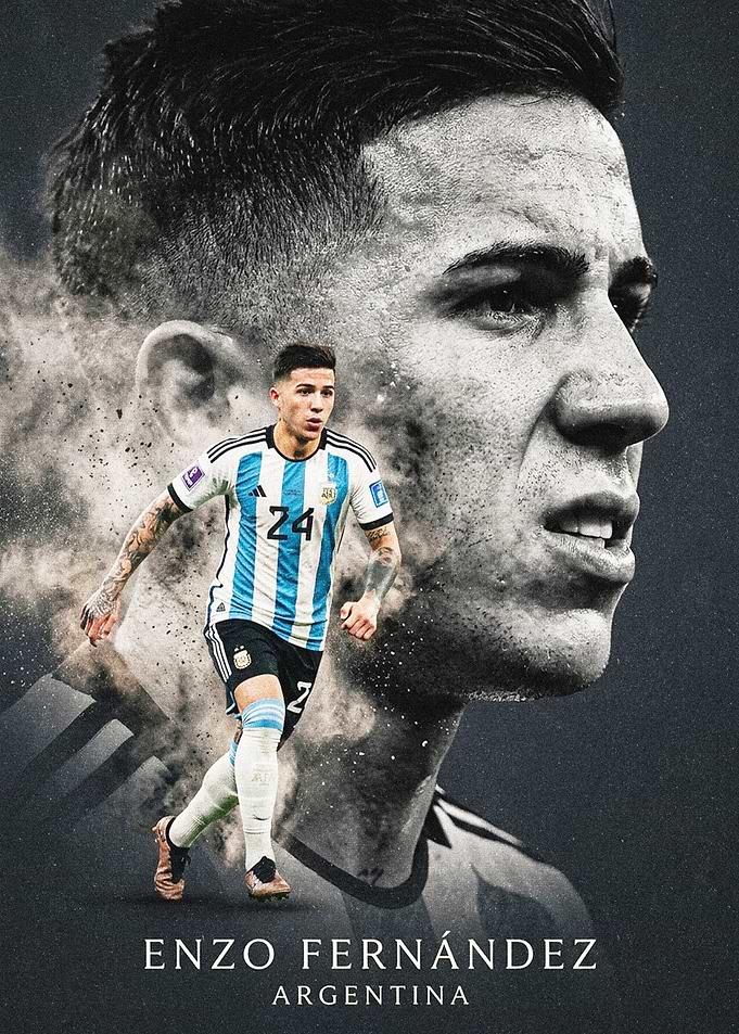 Enzo Fernández Argentina Football Poster