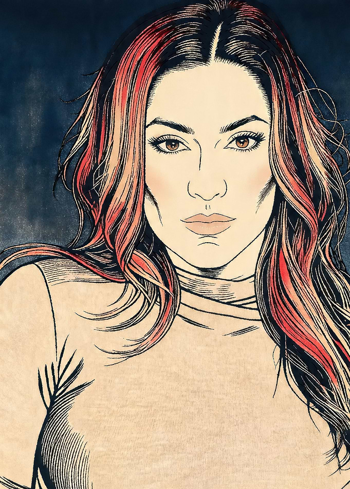 Comic Style Portrait of a Woman