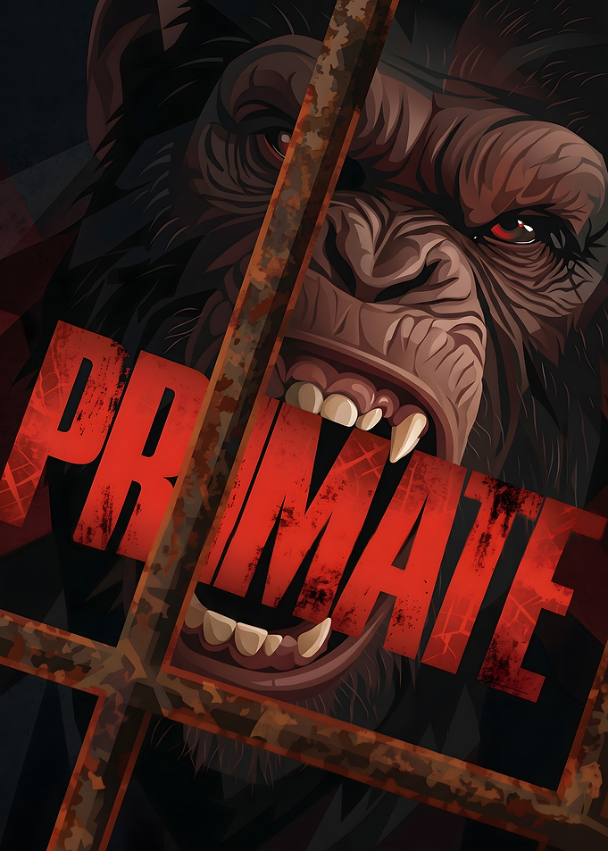 Angry Primate Behind Bars