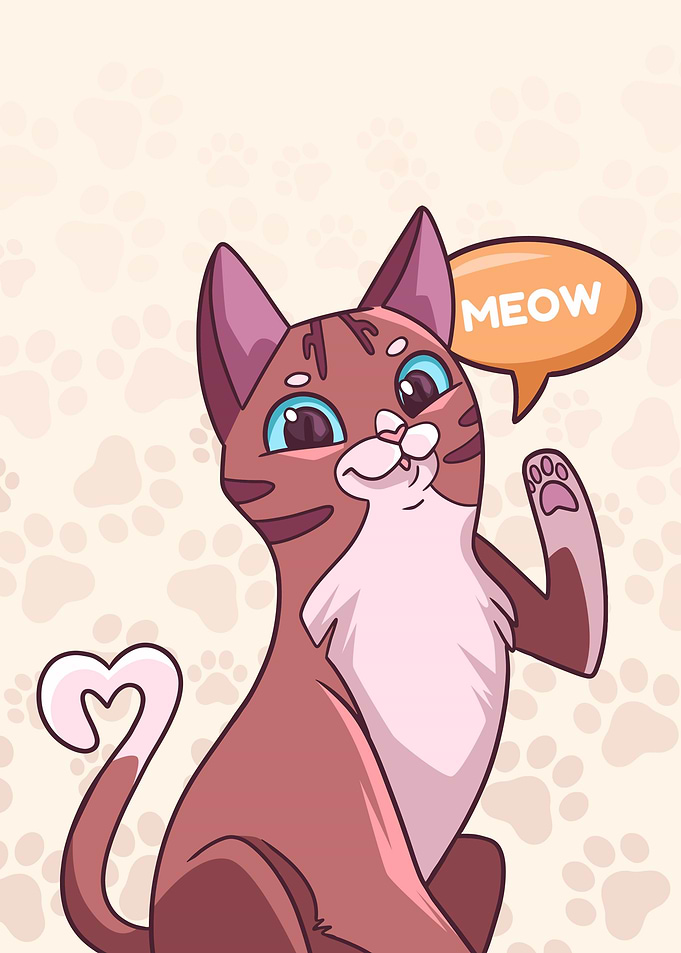 Cute Cat Saying Meow