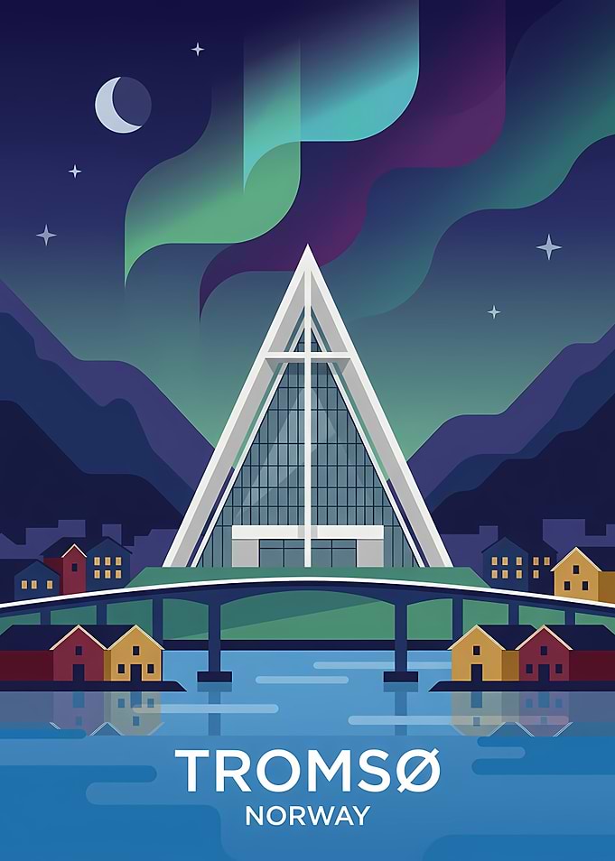 Tromso Norway Aurora Borealis Poster