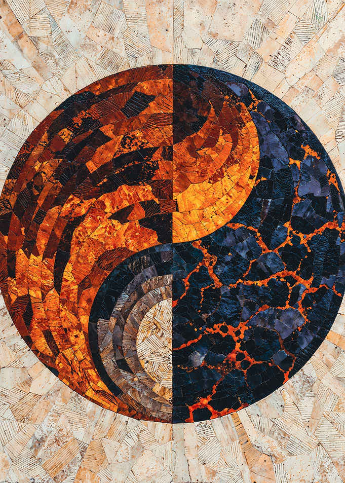 Geometric Mosaic Yin Yang Painting