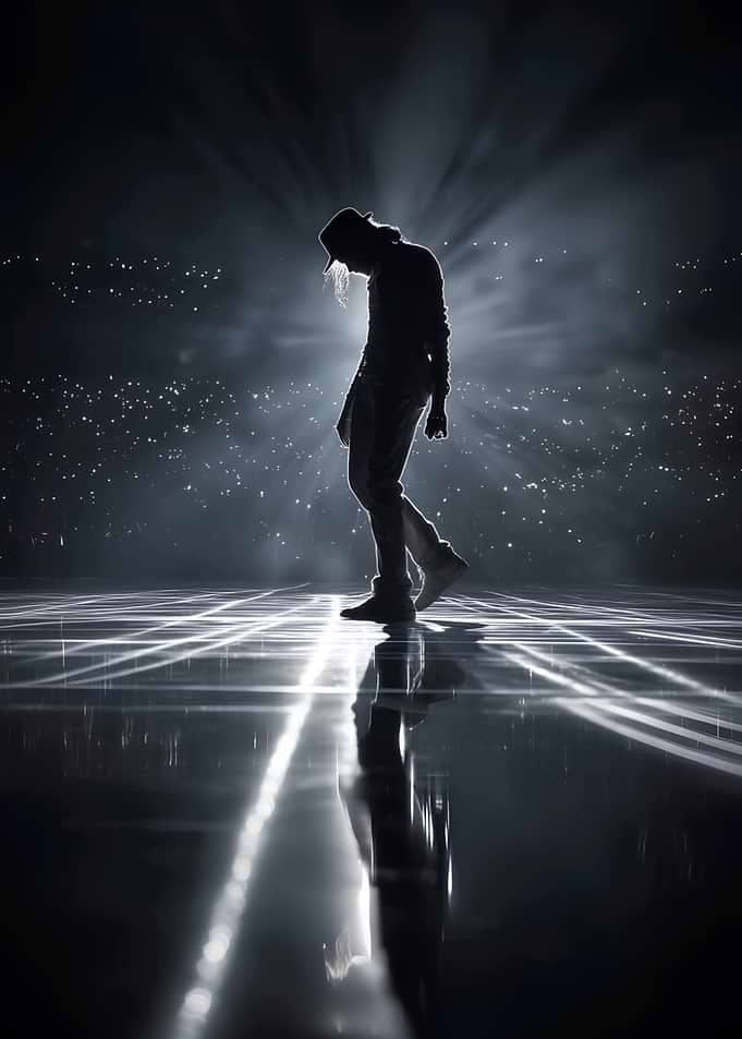Silhouette of a dancer on stage