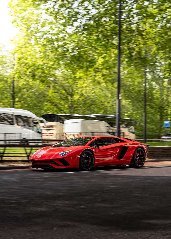 Red Lamborghini Aventador on a Street