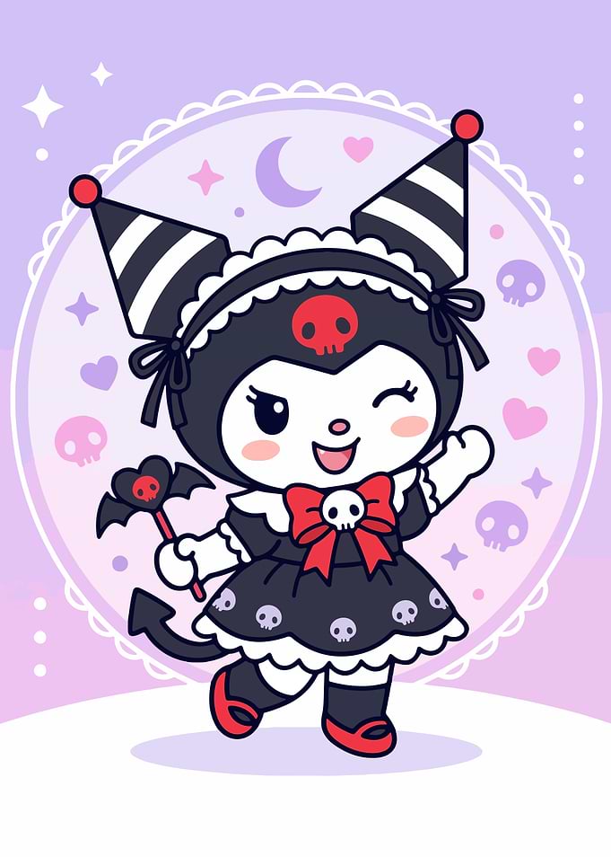 Kuromi in a Gothic Lolita Outfit