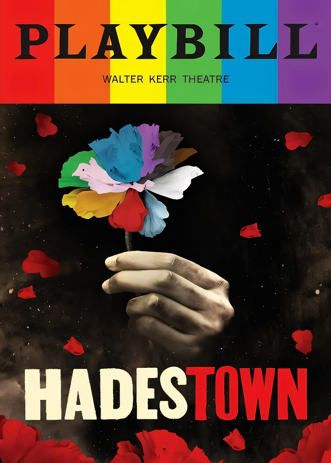 Hadestown Playbill with Rainbow Flower
