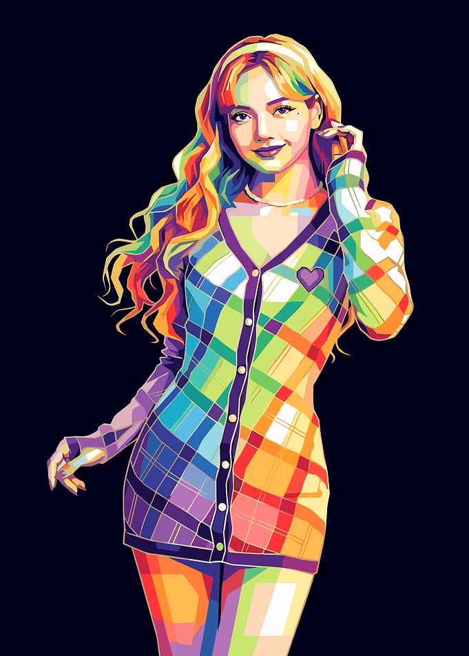 Colorful Pop Art Portrait of Lisa