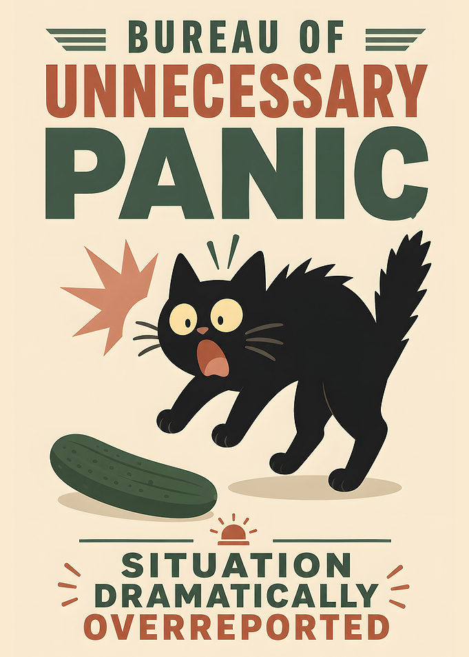 Cat Scared of Cucumber Bureau of Panic