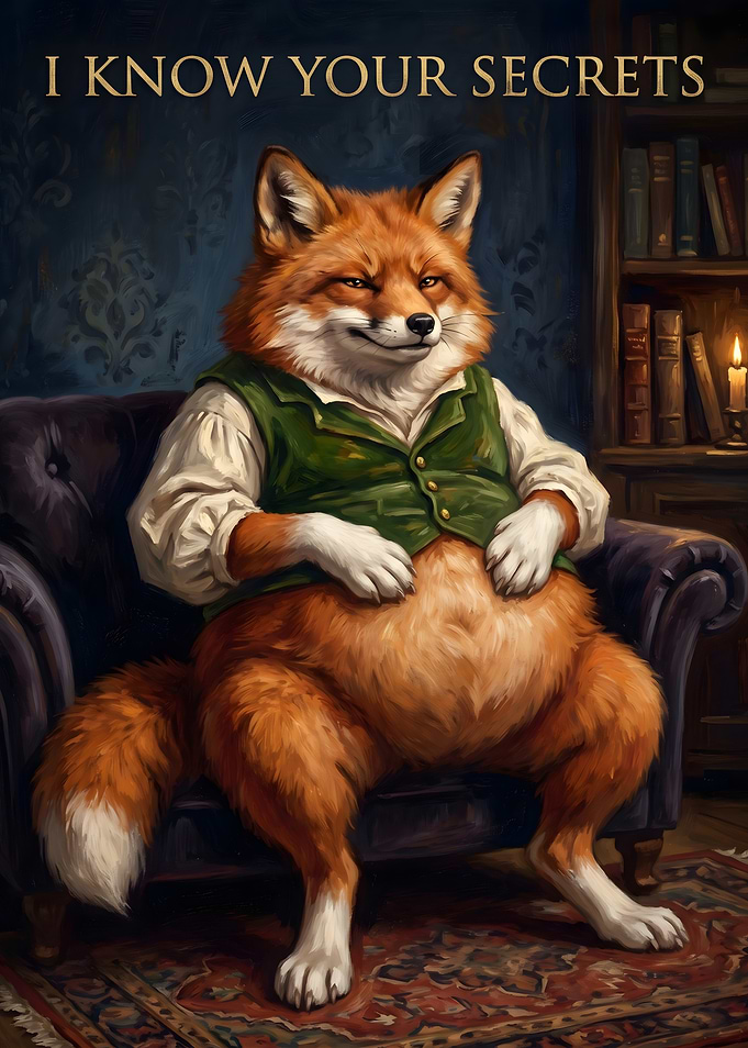 Anthropomorphic Fox in a Study