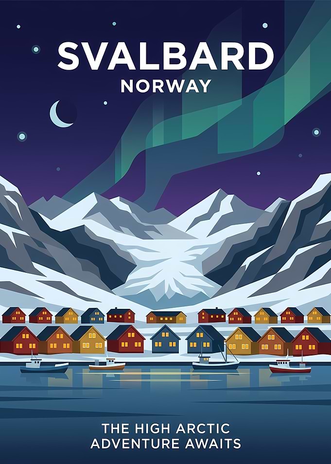 Svalbard Norway Arctic Adventure Poster