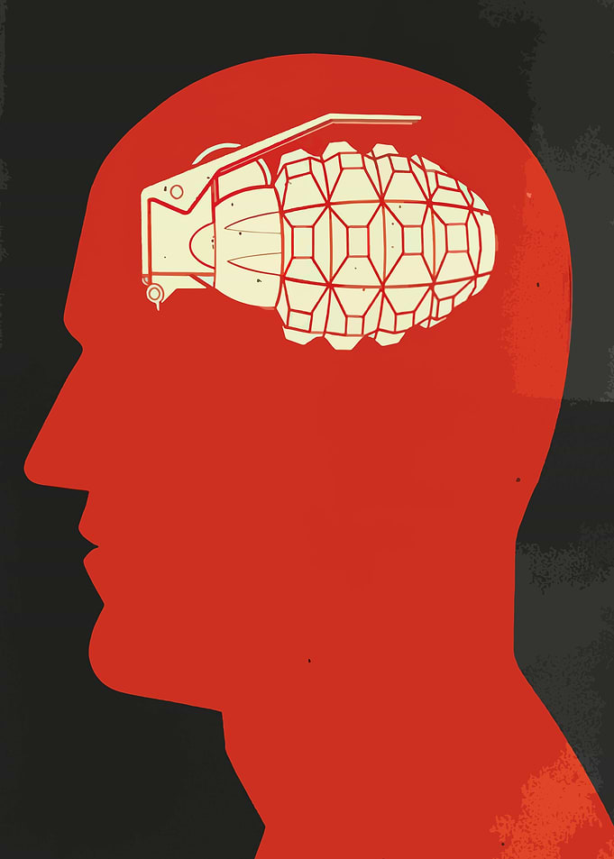 Grenade in Head Silhouette