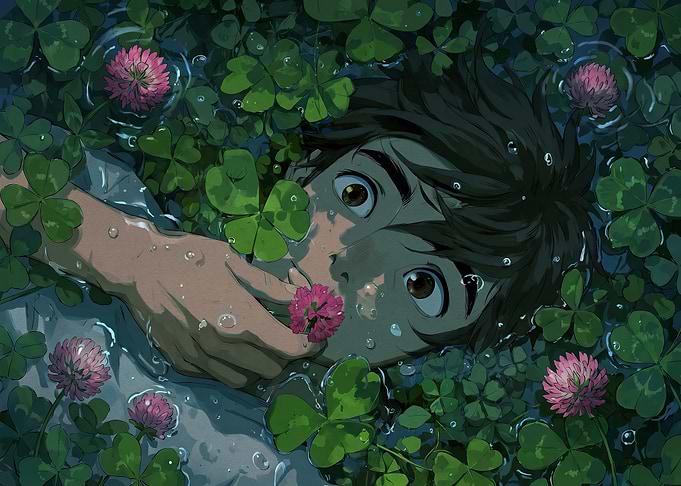 Boy in Clover Field