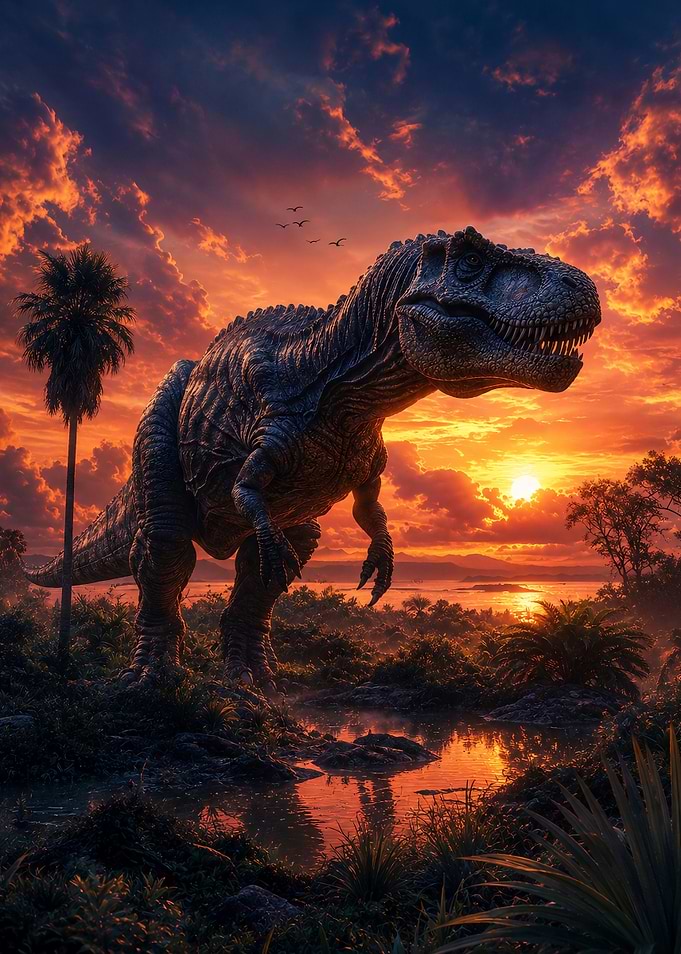 Tyrannosaurus Rex at Sunset