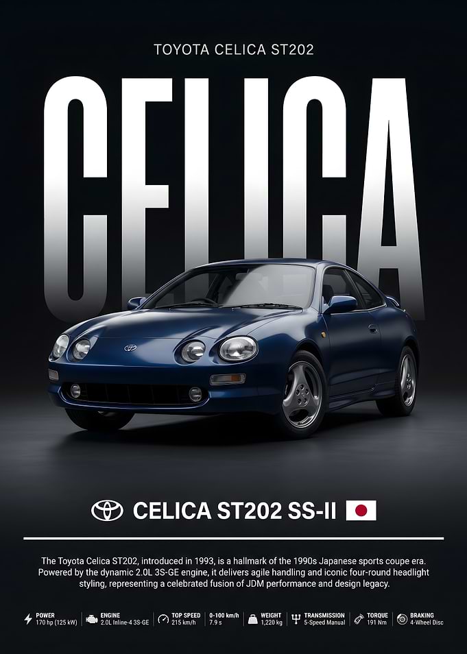 Toyota Celica ST202 SS-II Poster