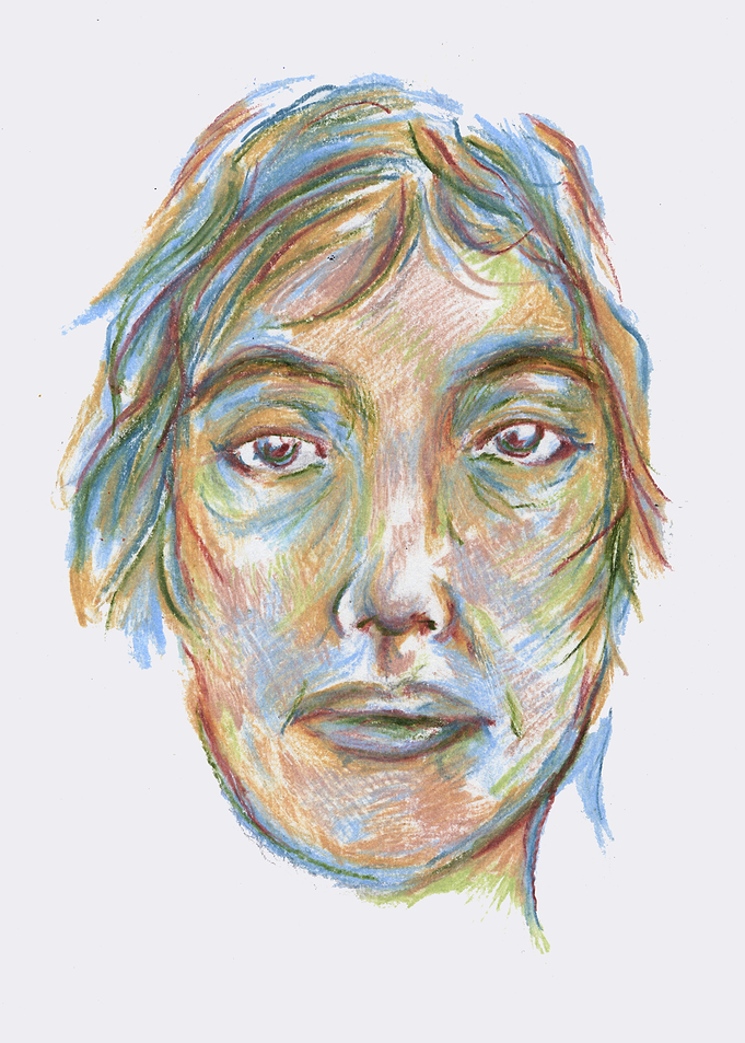 Abstract Portrait with Colorful Strokes