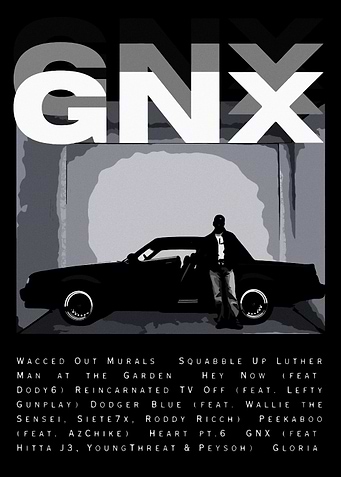 GNX Album Cover with Car and Man