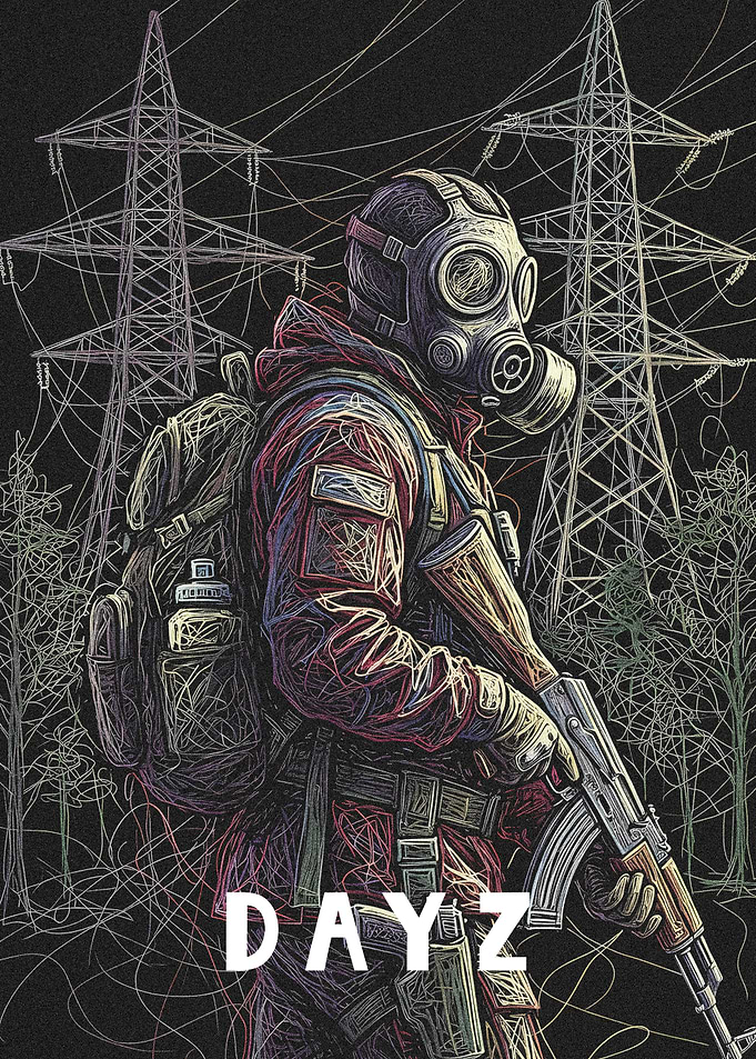 DayZ Survivor with Gas Mask and Rifle
