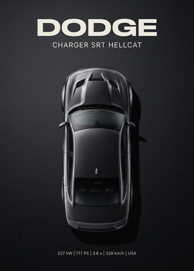 Dodge Charger SRT Hellcat Top View
