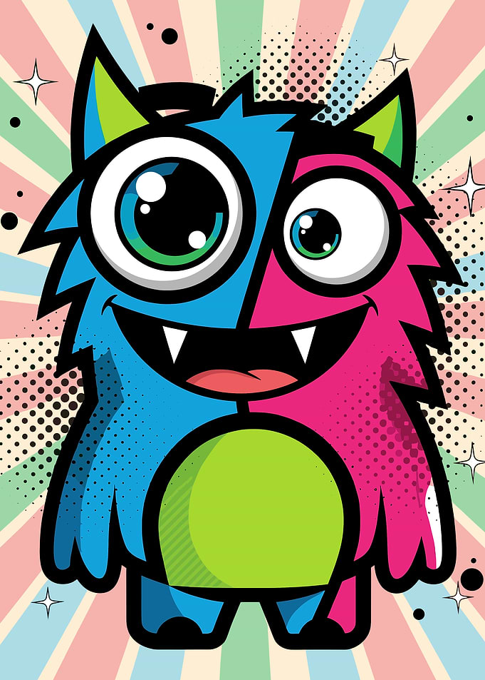 Bicolor Monster with Big Eyes