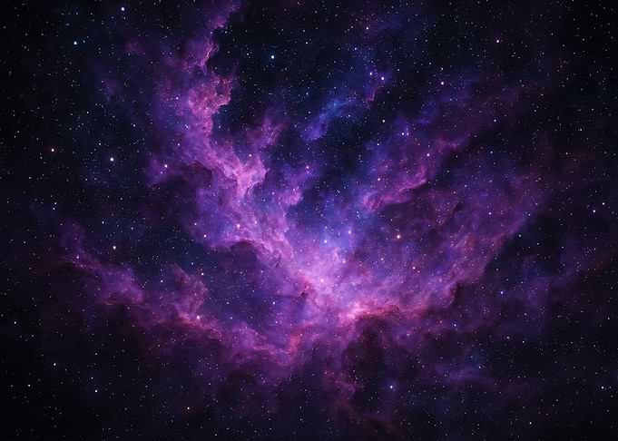 Purple Nebula Cosmic Galaxy – Deep Space Stars Astronomy Wall Art