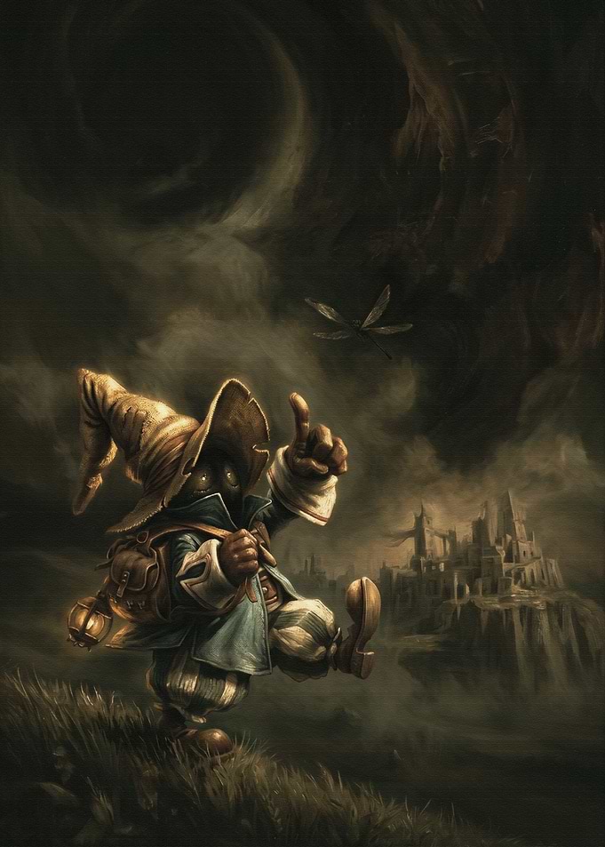 Vivi Ornitier in a dark fantasy landscape