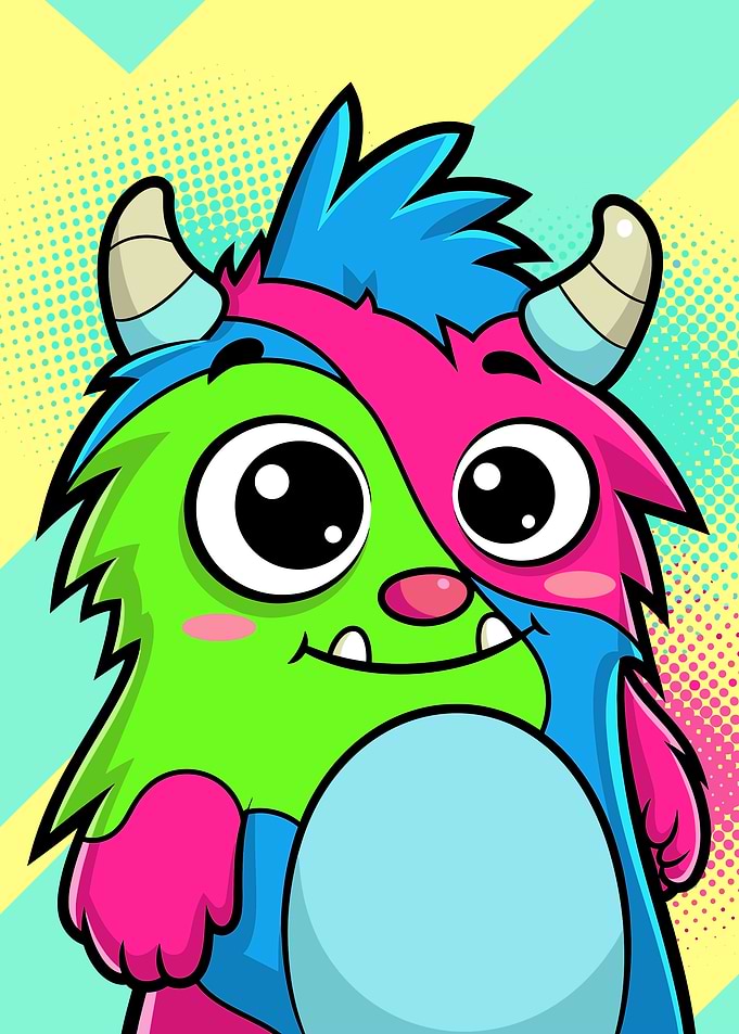 Cute Two-Toned Monster Character
