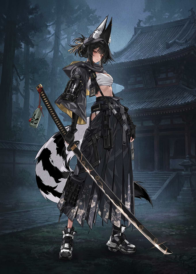 Samurai Fox Girl with Katana