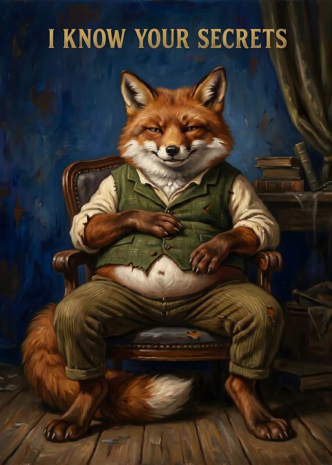 Fox in a Vest and Hat