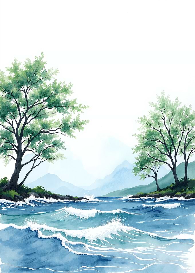 Serene Mountain Lake with Trees