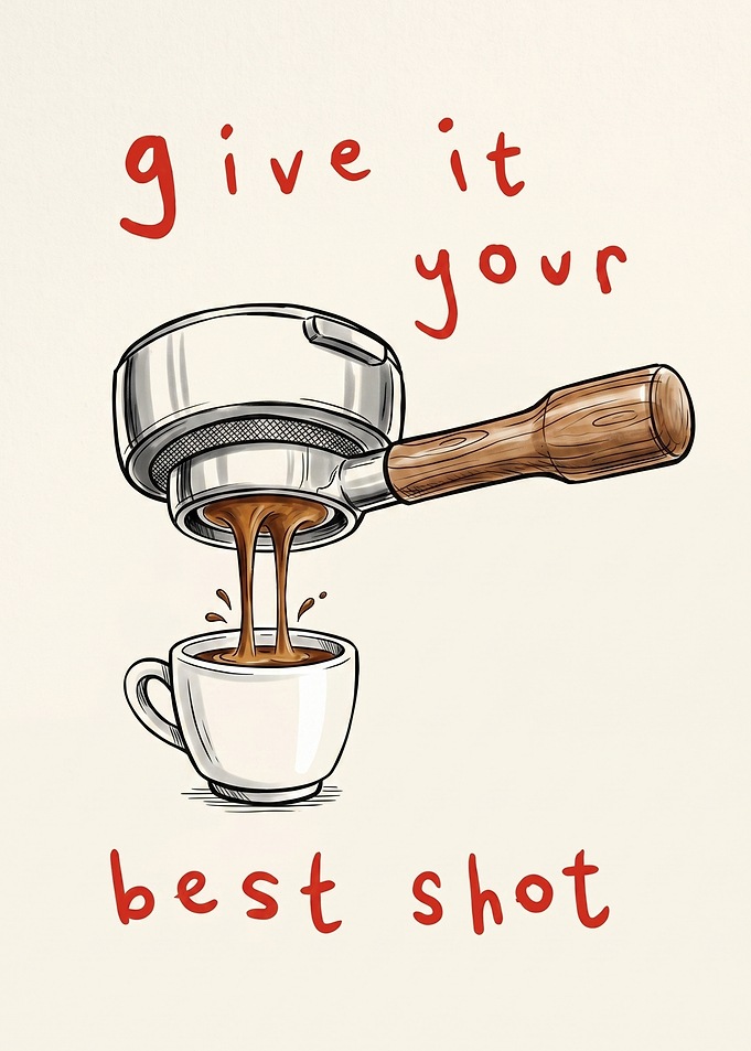 Espresso machine pouring coffee