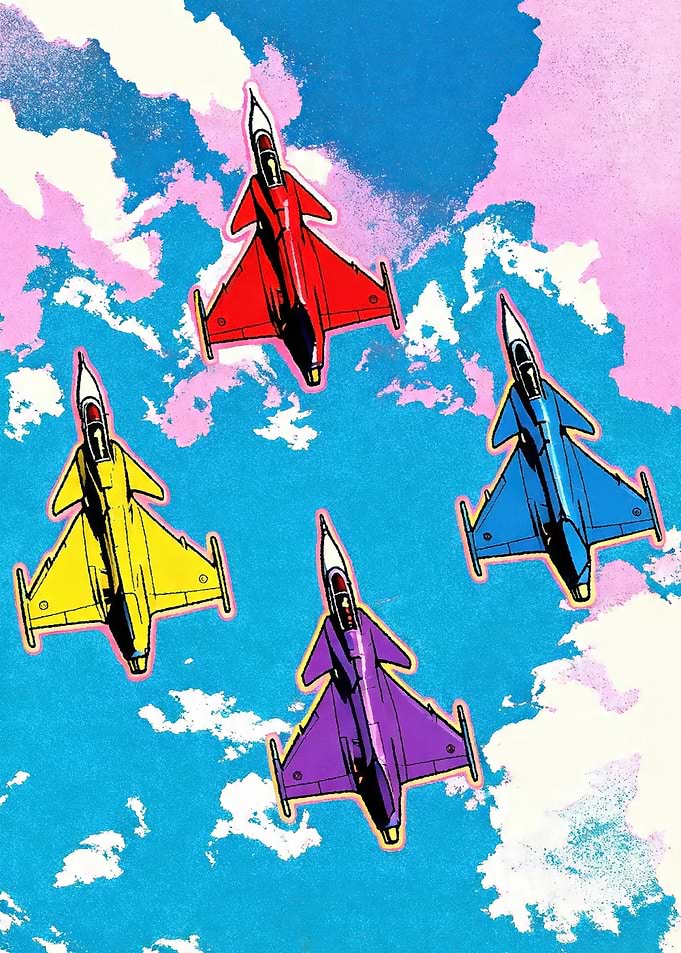 Four Fighter Jets in Formation