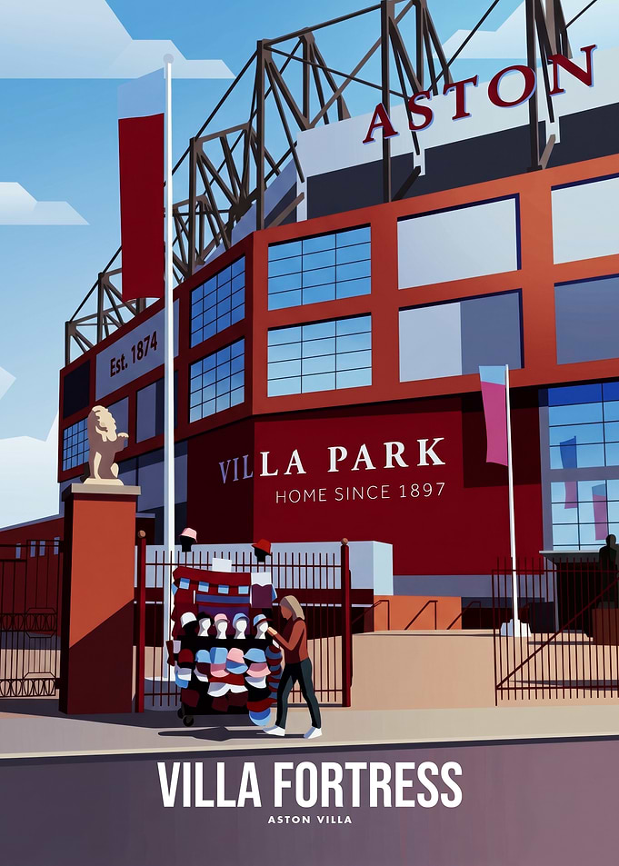 Aston Villa Park Fortress Poster