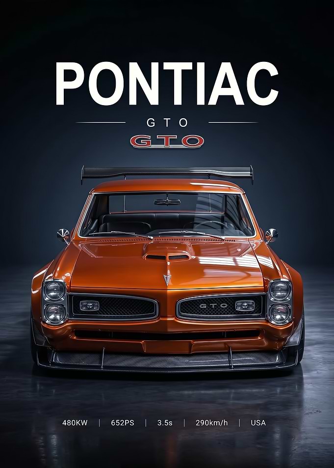 sleek classic Pontiac GTO Muscle Car poster