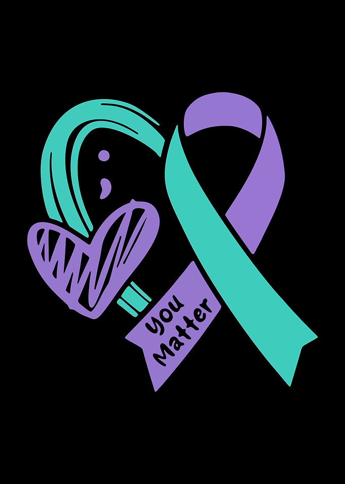 Suicide Prevention Awareness Heart Ribbon