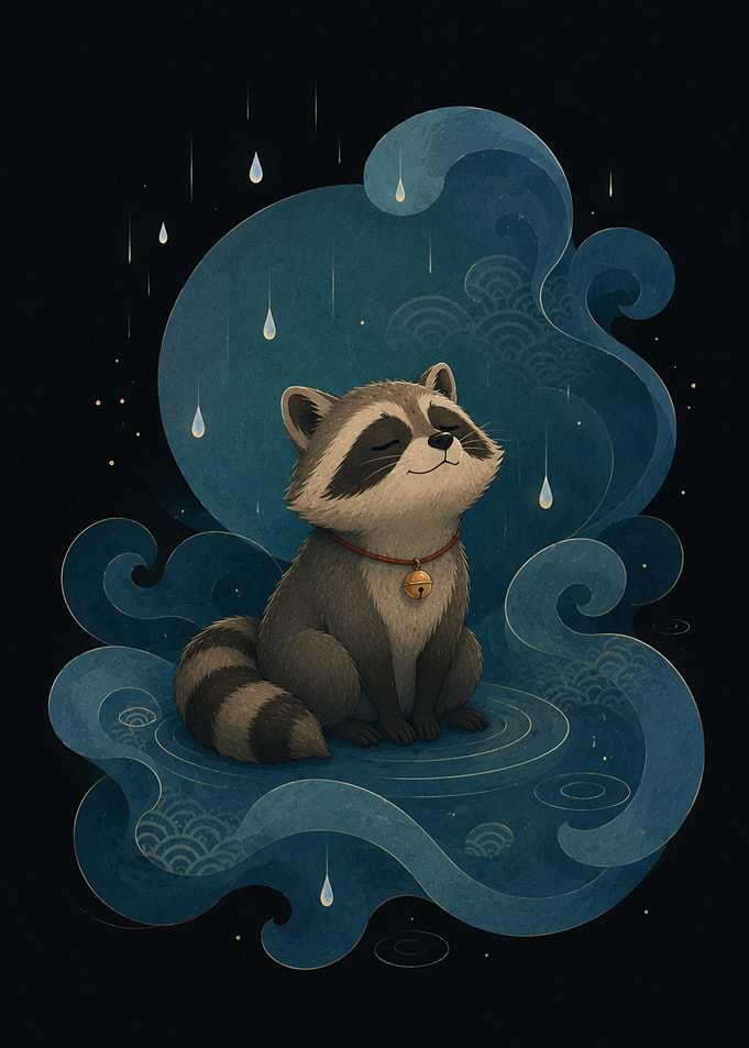 Listening to Rain – Gentle Raccoon