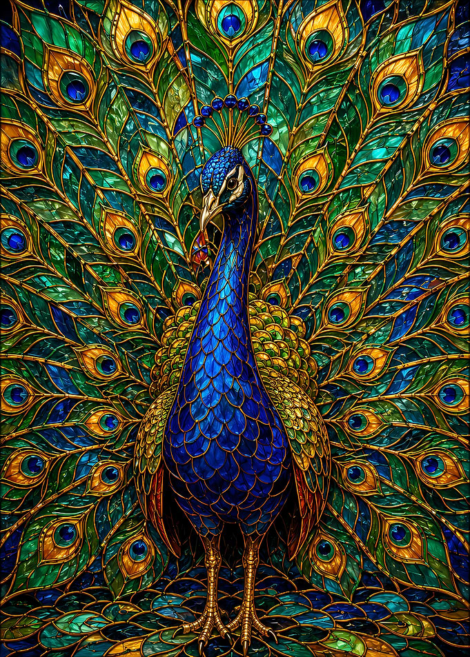 Stained Glass Peacock
