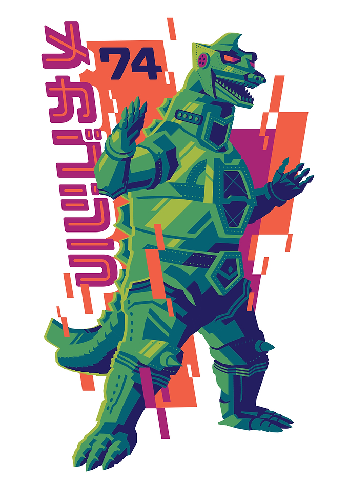 Classic Mechagodzilla 1974 by Tom Whalen