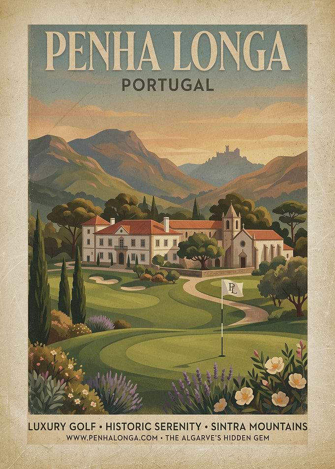 Penha Longa Portugal Vintage Travel Poster