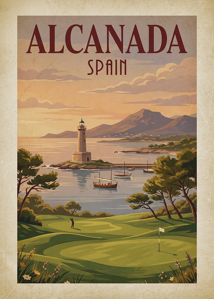 Alcanada Spain Golf and Lighthouse Poster