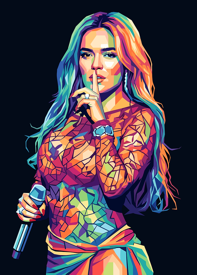 Colorful Pop Art Portrait of Karol G