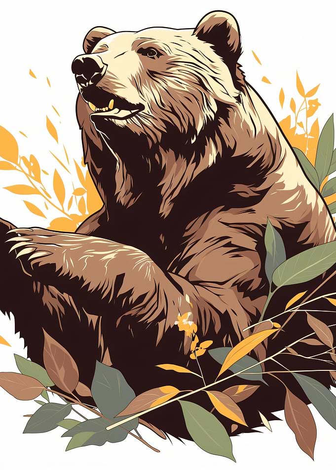Bear in Nature Illustration